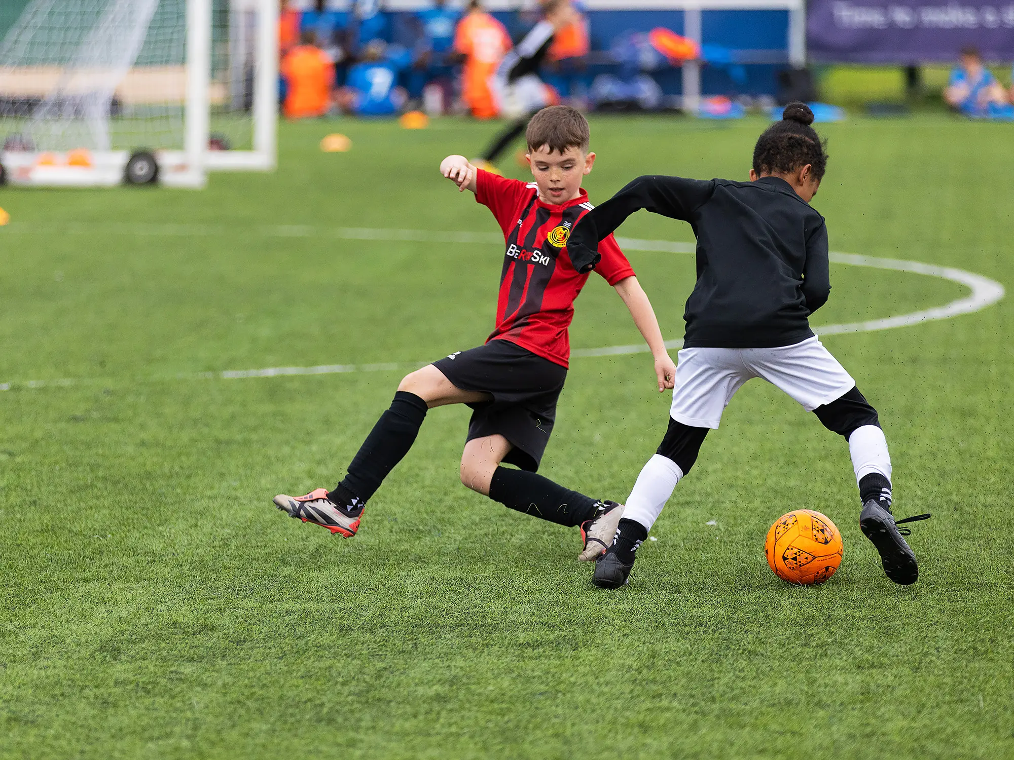Children playin a football match